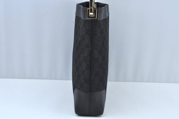 Authentic GUCCI Shoulder Bag GG Canvas Leather 0014231 Black Junk K9583