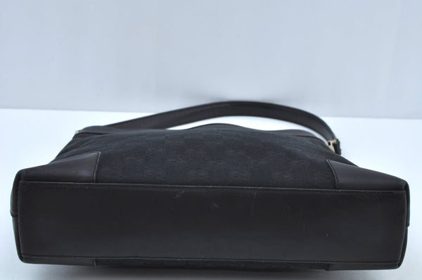 Authentic GUCCI Shoulder Bag GG Canvas Leather 0014231 Black Junk K9583