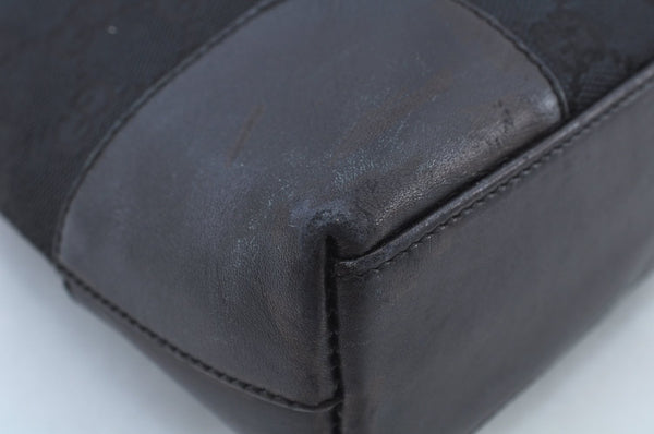 Authentic GUCCI Shoulder Bag GG Canvas Leather 0014231 Black Junk K9583