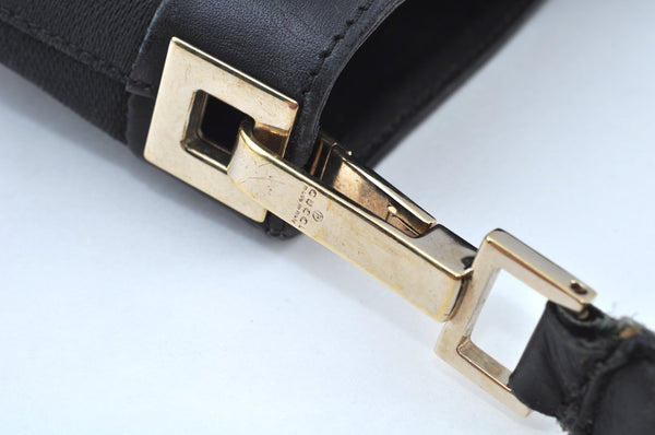 Authentic GUCCI Shoulder Bag GG Canvas Leather 0014231 Black Junk K9583