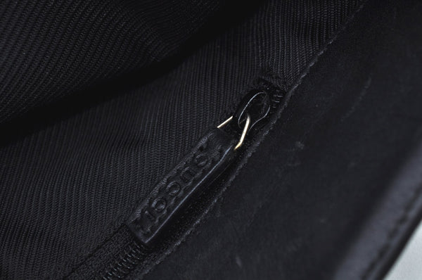 Authentic GUCCI Shoulder Bag GG Canvas Leather 0014231 Black Junk K9583