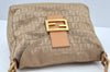 Authentic FENDI Zucchino Shoulder Bag Purse Canvas Leather Beige K9584