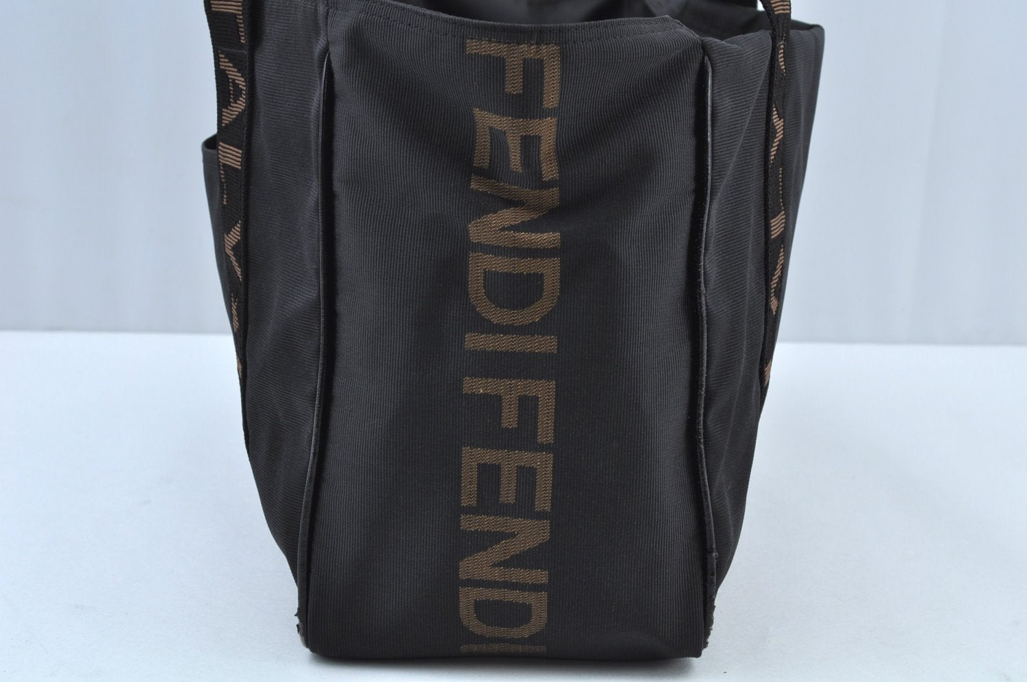 Authentic FENDI Shoulder Bag Nylon Black K9587