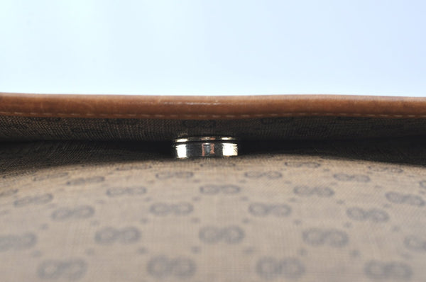 Authentic GUCCI Micro GG PVC Leather Shoulder Cross Body Bag Brown Junk K9590