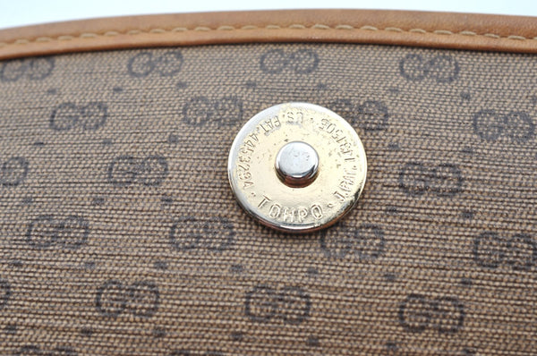 Authentic GUCCI Micro GG PVC Leather Shoulder Cross Body Bag Brown Junk K9590