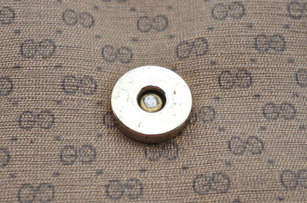 Authentic GUCCI Micro GG PVC Leather Shoulder Cross Body Bag Brown Junk K9590