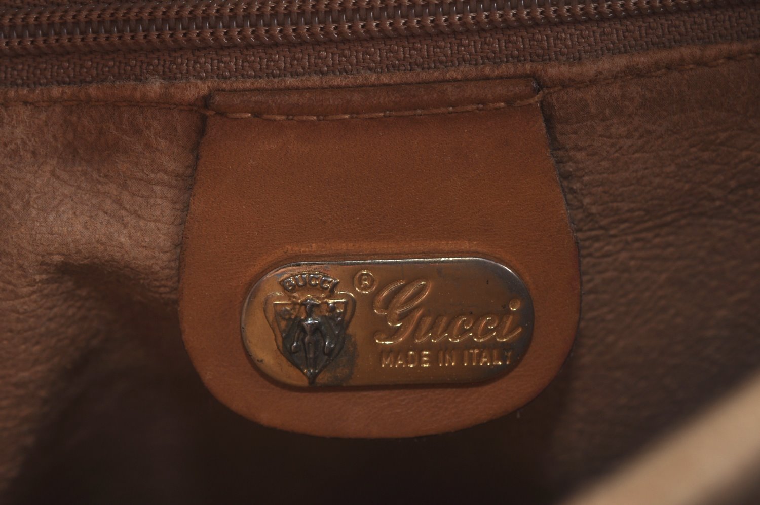 Authentic GUCCI Micro GG PVC Leather Shoulder Cross Body Bag Brown Junk K9590