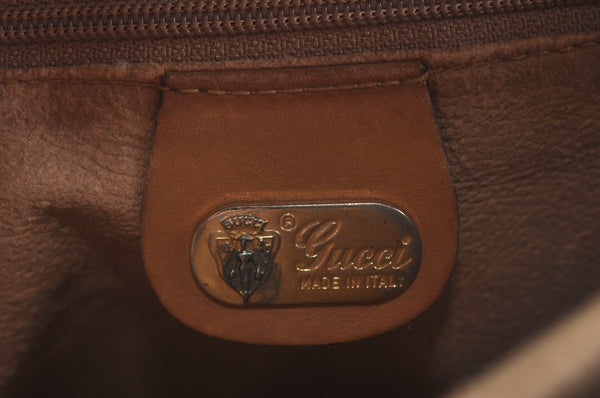 Authentic GUCCI Micro GG PVC Leather Shoulder Cross Body Bag Brown Junk K9590