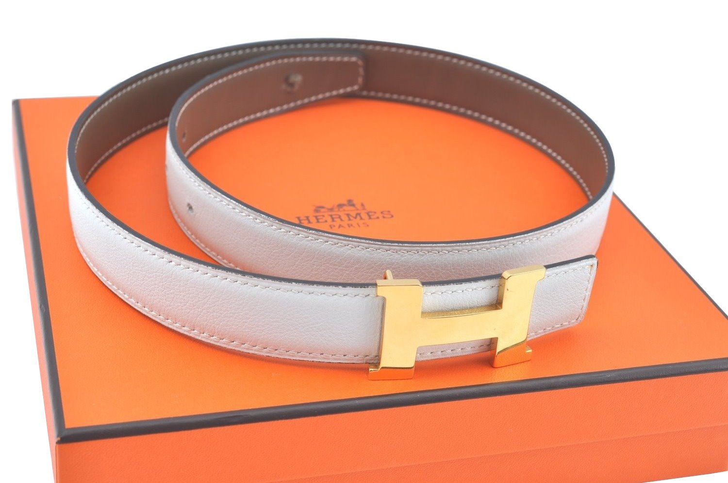 Authentic HERMES Constance Leather Belt Size 65cm 25.6-29.5