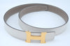 Authentic HERMES Constance Leather Belt Size 65cm 25.6-29.5" White Box K9593