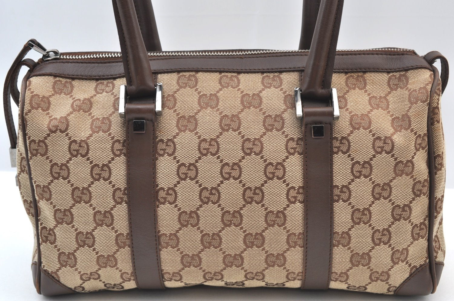 Authentic GUCCI HandBag Canvas Leather Brown K9594