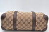 Authentic GUCCI HandBag Canvas Leather Brown K9594