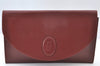 Authentic Cartier Must de Cartier Clutch Bag Leather Bordeaux Red K9596