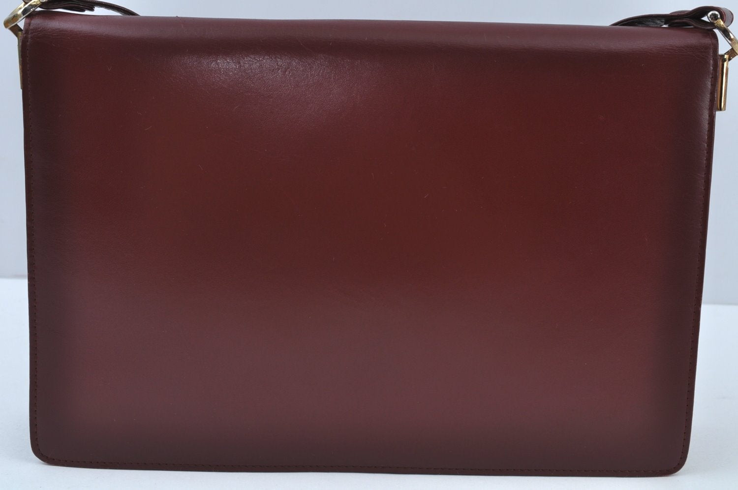 Authentic Cartier Must de Cartier Leather Shoulder Cross Bag Bordeaux Red K9598