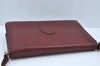 Authentic Cartier Must de Cartier Leather Shoulder Cross Bag Bordeaux Red K9598