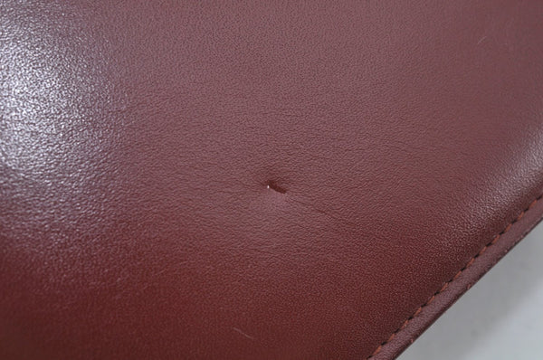 Authentic Cartier Must de Cartier Leather Shoulder Cross Bag Bordeaux Red K9598