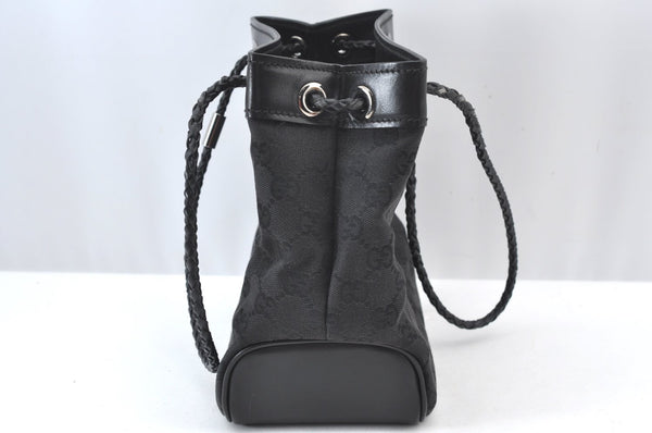 Authentic GUCCI Hand Bag GG Canvas Leather 109143 Black K9600