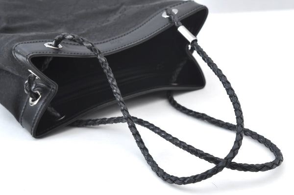 Authentic GUCCI Hand Bag GG Canvas Leather 109143 Black K9600