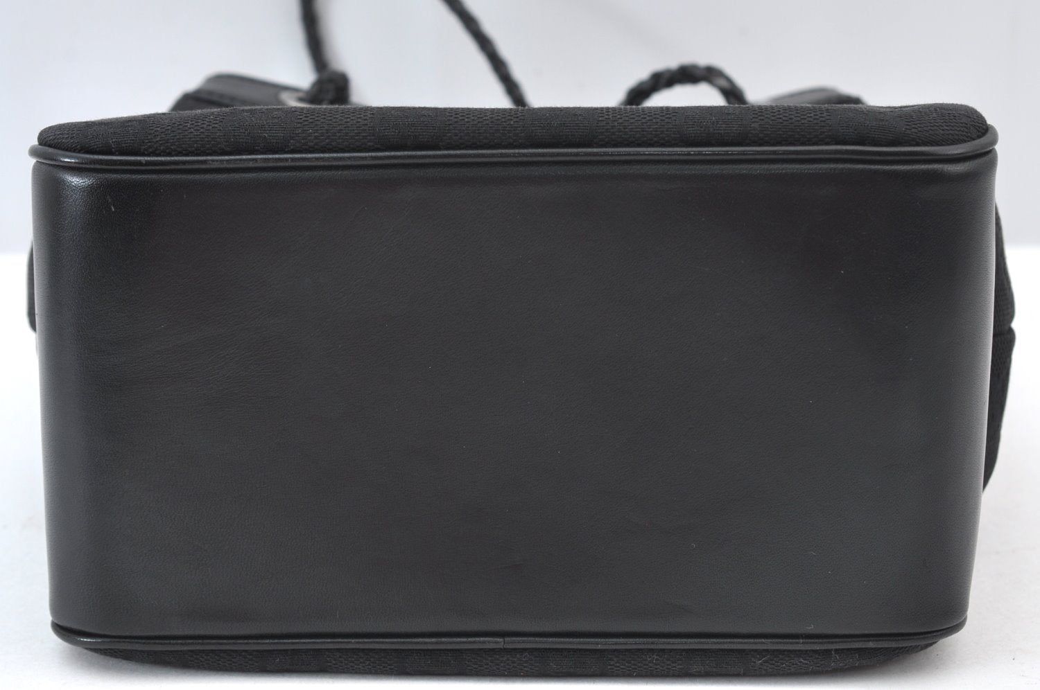 Authentic GUCCI Hand Bag GG Canvas Leather 109143 Black K9600