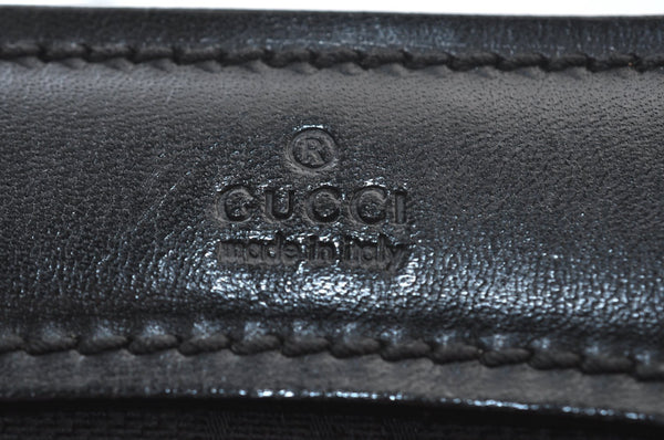 Authentic GUCCI Hand Bag GG Canvas Leather 109143 Black K9600