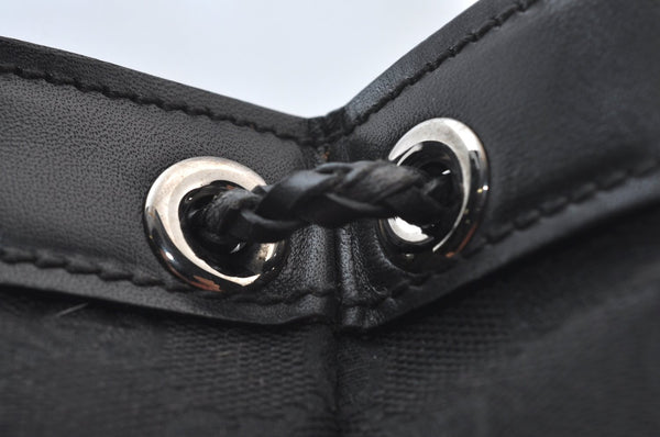 Authentic GUCCI Hand Bag GG Canvas Leather 109143 Black K9600