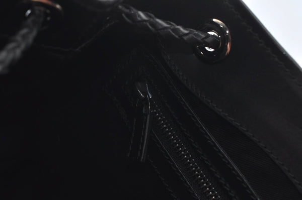 Authentic GUCCI Hand Bag GG Canvas Leather 109143 Black K9600