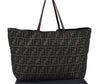 Authentic FENDI Zucca Shoulder Tote Bag Canvas Brown K9604