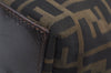 Authentic FENDI Zucca Hand Bag Nylon Leather Brown K9605