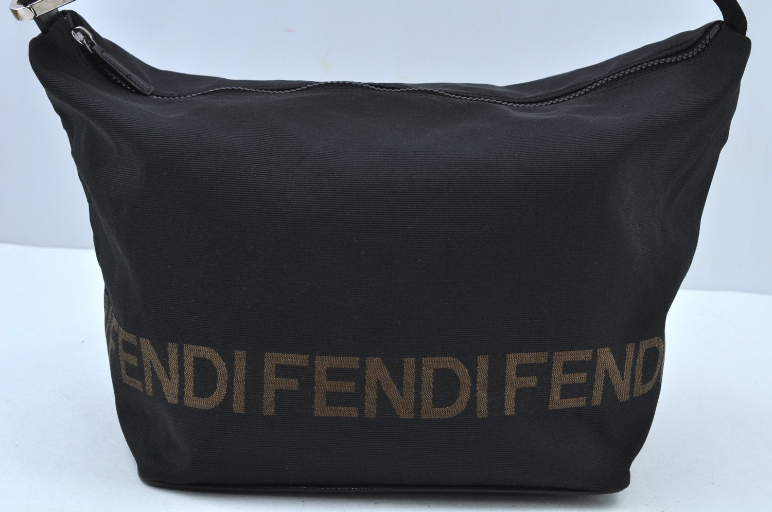 Authentic FENDI Shoulder Bag Nylon Black K9606