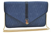 Auth Christian Dior Honeycomb Shoulder Cross Bag Chain PVC Leather Navy K9608