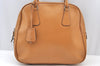 Authentic PRADA Leather Hand Bag Brown K9609