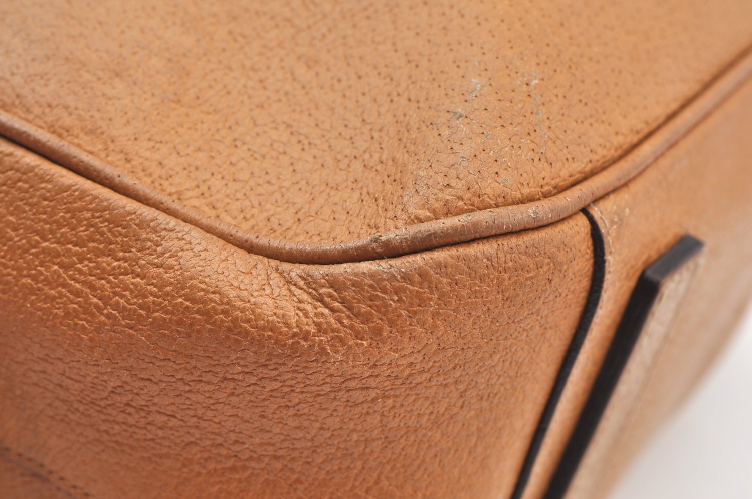 Authentic PRADA Leather Hand Bag Brown K9609
