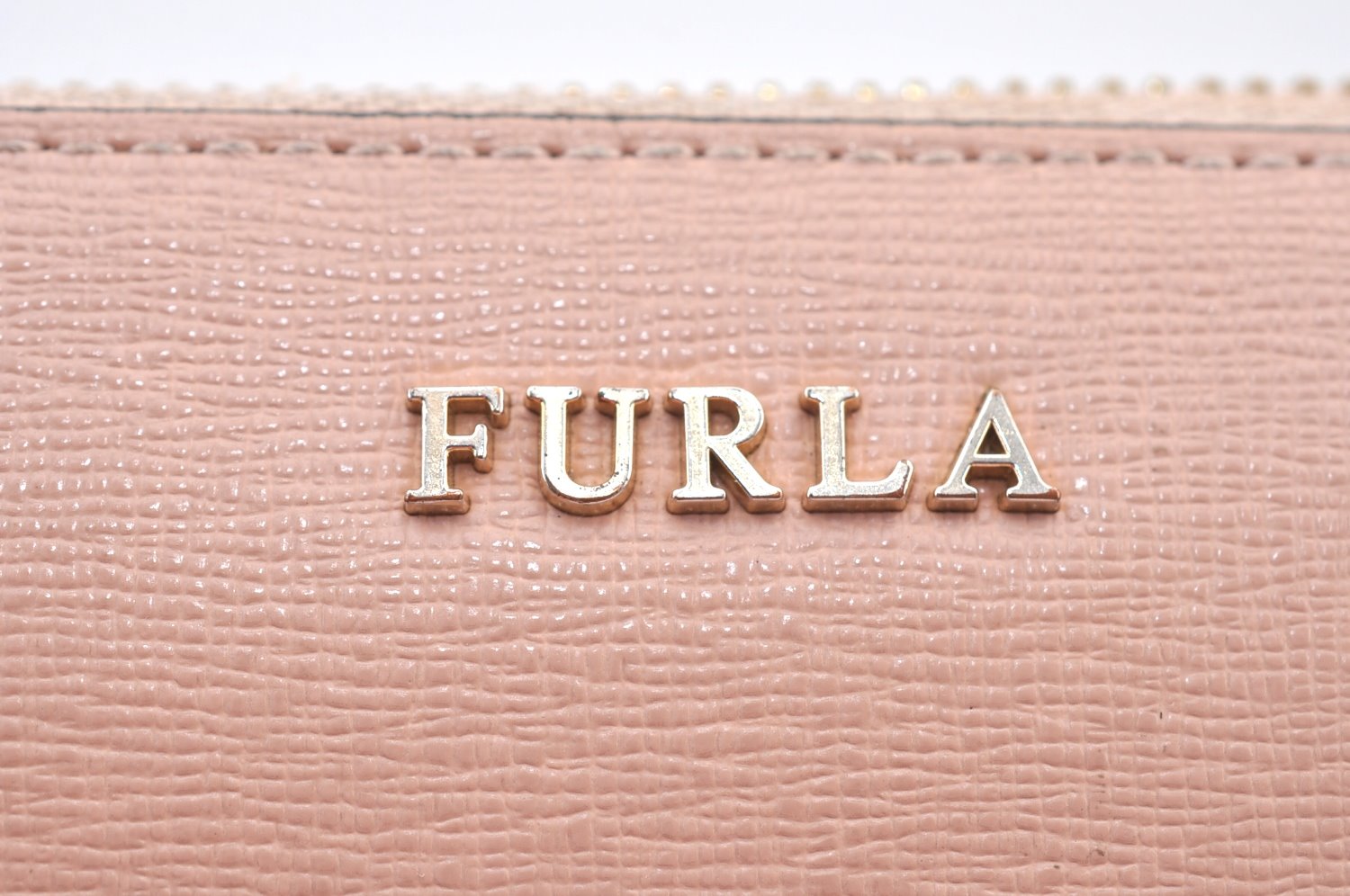 Authentic FURLA Vintage Long wallet Leather Pink Beige Junk Box K9612