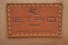 Authentic ETRO Clutch Bag PVC Leather Brown Junk K9615