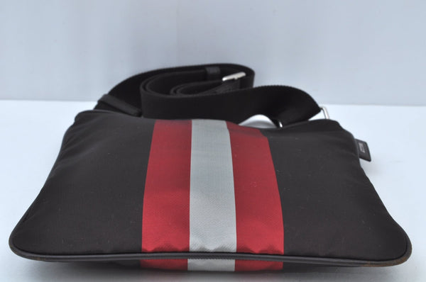 Authentic BALLY Nylon Shoulder Cross Body Bag Brown K9623