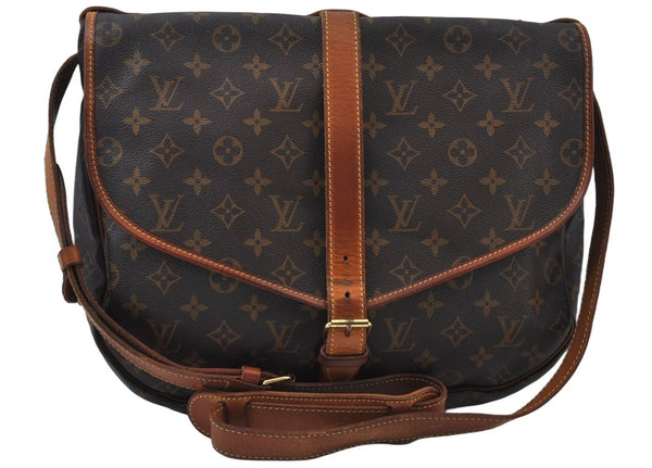 Authentic Louis Vuitton Monogram Saumur 35 Shoulder Cross Bag M42254 LV K9631