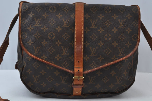 Authentic Louis Vuitton Monogram Saumur 35 Shoulder Cross Bag M42254 LV K9631