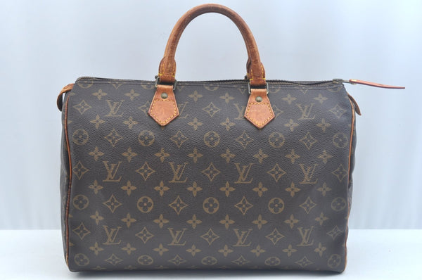 Authentic Louis Vuitton Monogram Speedy 35 Hand Boston Bag M41524 LV K9632