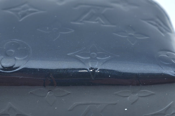 Auth Louis Vuitton Monogram Vernis Pochette Cosmetic Pouch Blue M90052 LV K9634