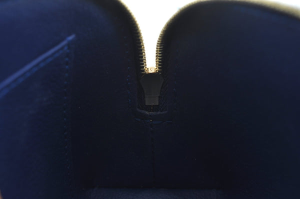 Auth Louis Vuitton Monogram Vernis Pochette Cosmetic Pouch Blue M90052 LV K9634