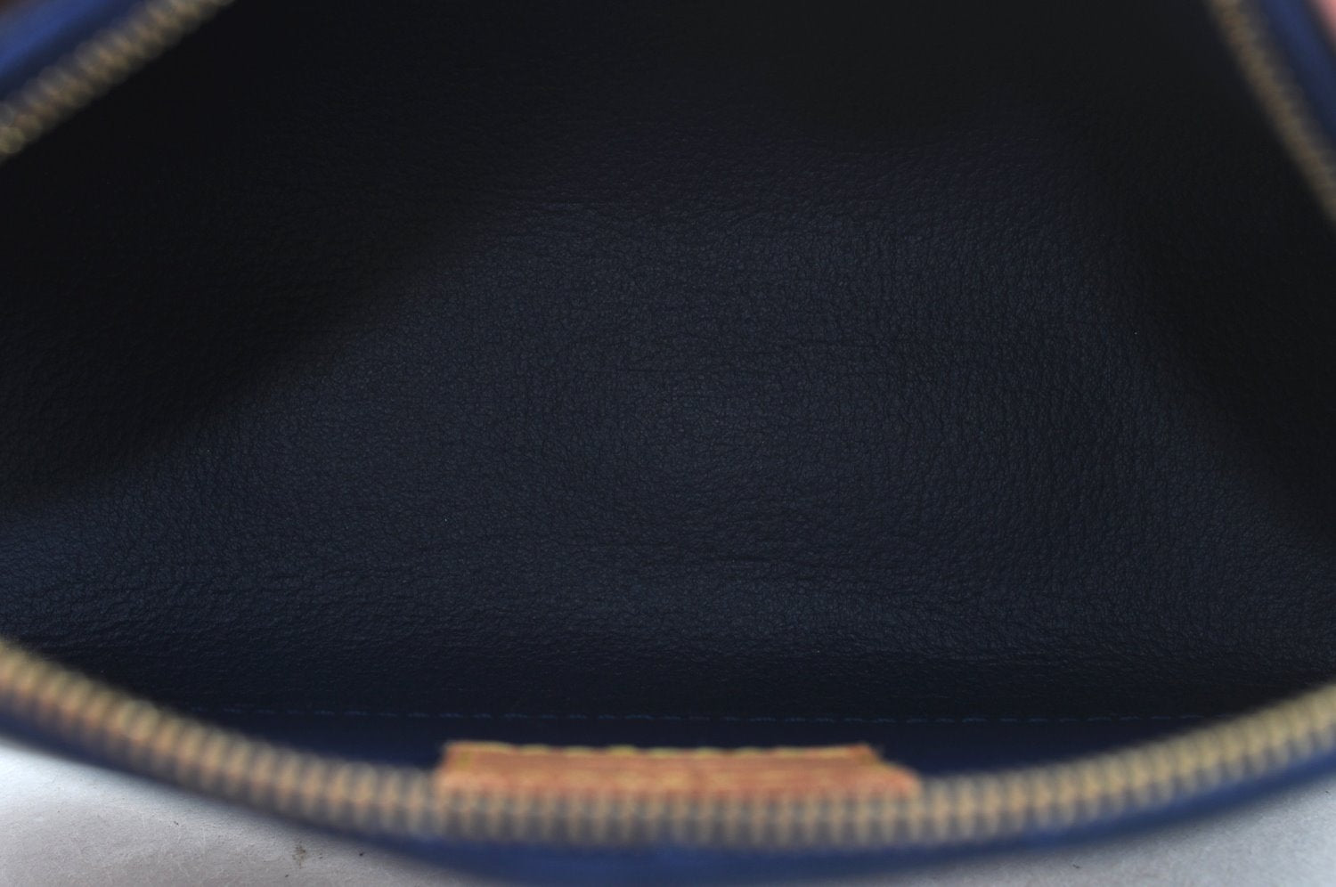 Auth Louis Vuitton Monogram Vernis Pochette Cosmetic Pouch Blue M90052 LV K9634