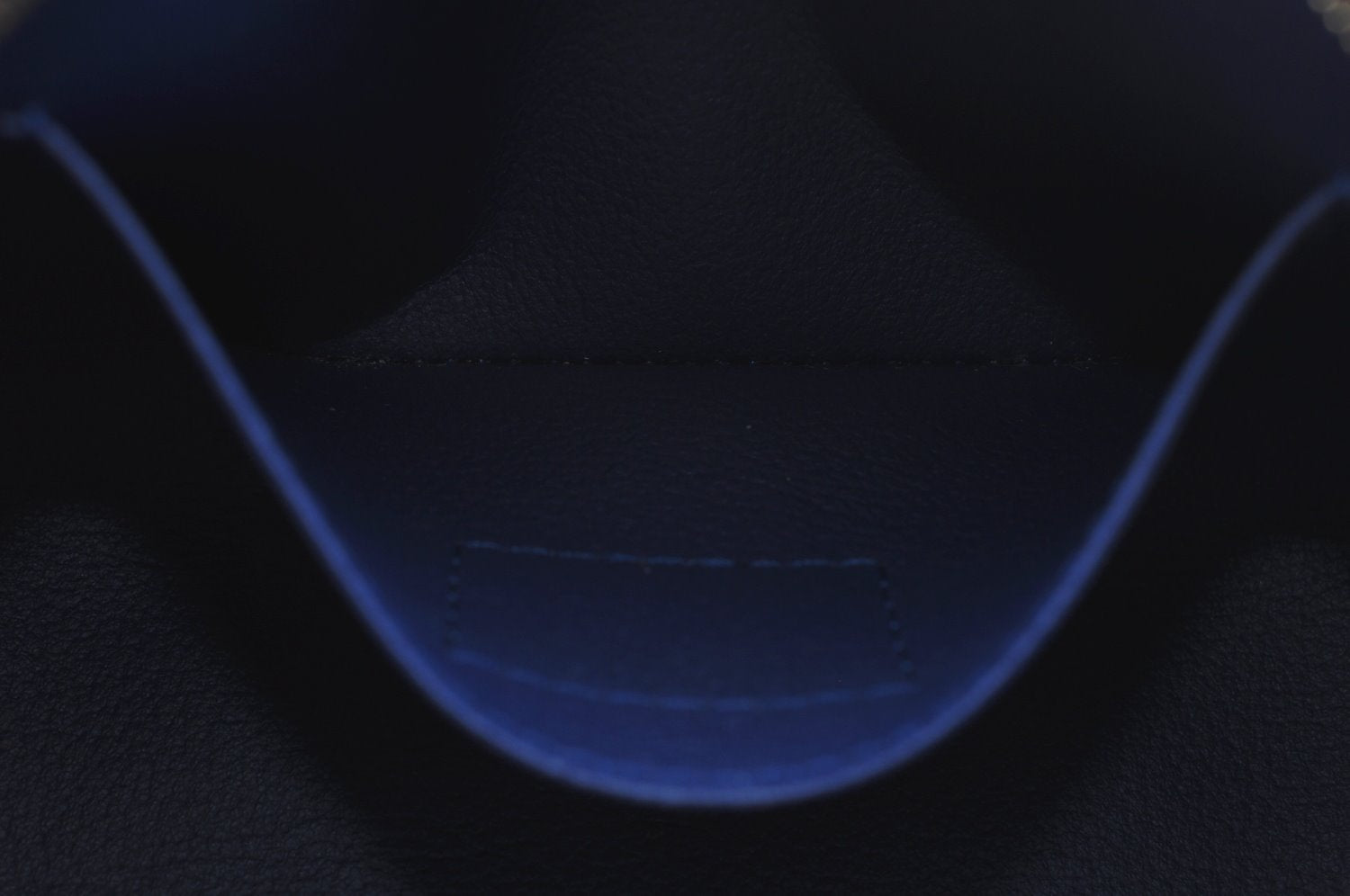 Auth Louis Vuitton Monogram Vernis Pochette Cosmetic Pouch Blue M90052 LV K9634