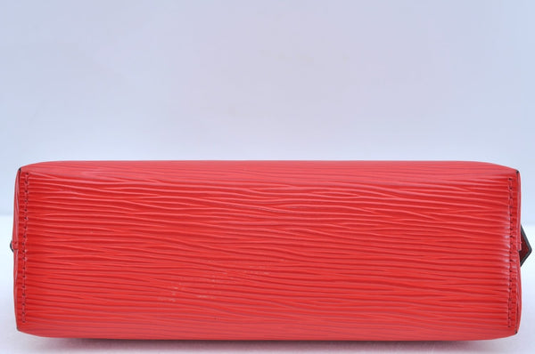 Authentic Louis Vuitton Epi Pochette Cosmetic Pouch Purse Red M41114 LV K9635