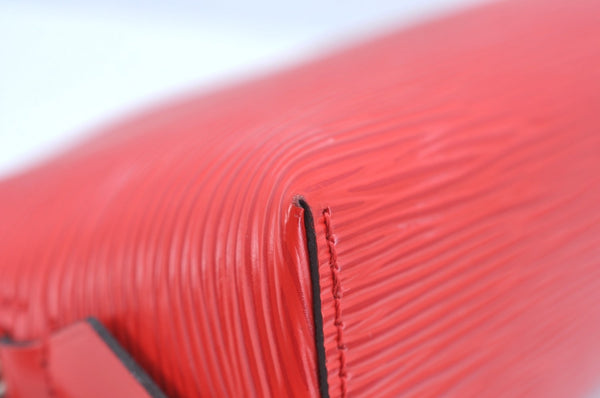 Authentic Louis Vuitton Epi Pochette Cosmetic Pouch Purse Red M41114 LV K9635