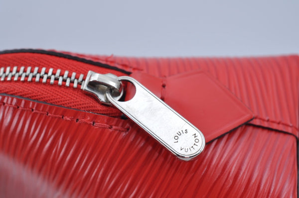 Authentic Louis Vuitton Epi Pochette Cosmetic Pouch Purse Red M41114 LV K9635