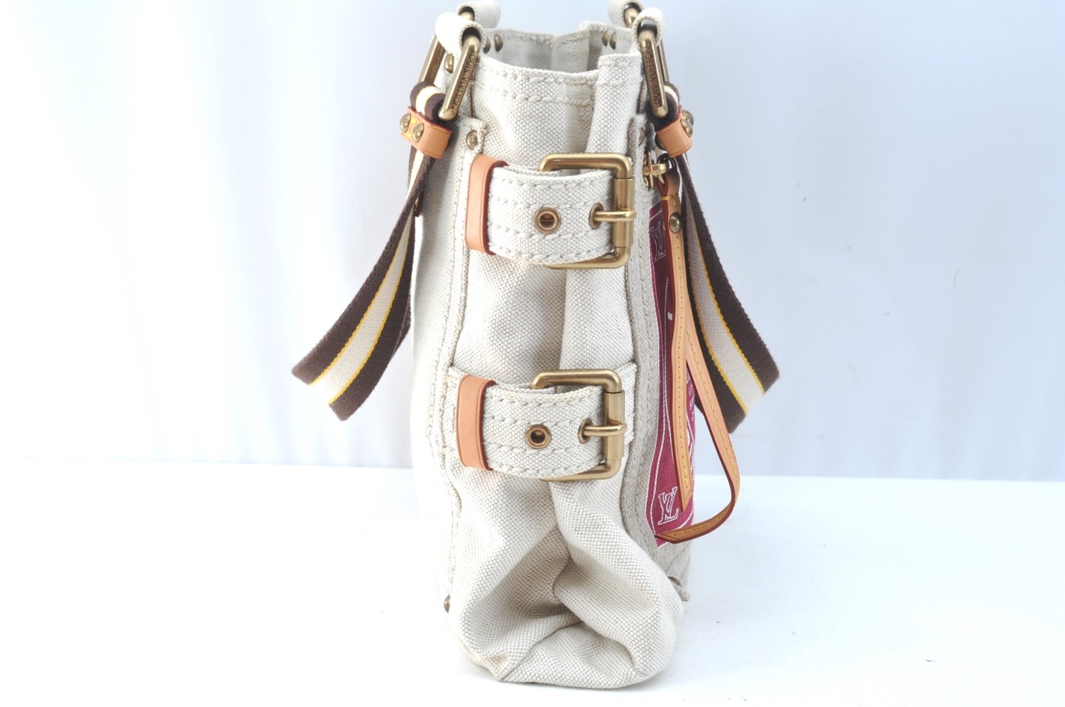 Authentic Louis Vuitton Cruise Line Globe Shopper PM Tote Bag M95115 Red K9636