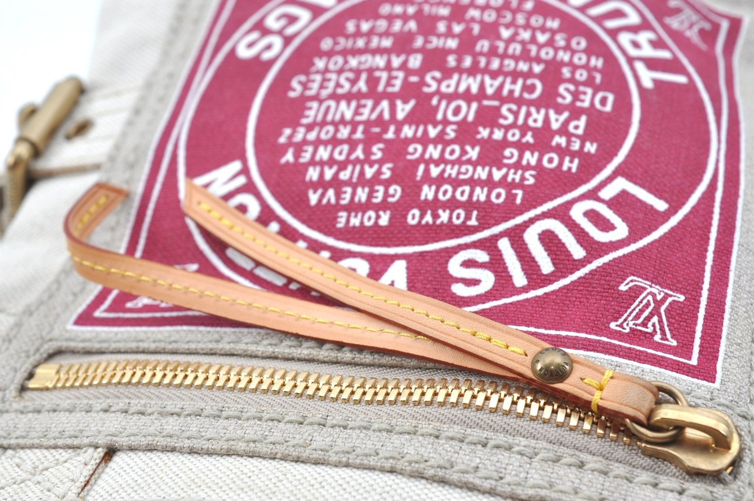 Authentic Louis Vuitton Cruise Line Globe Shopper PM Tote Bag M95115 Red K9636