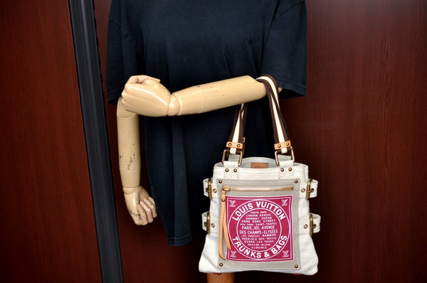 Authentic Louis Vuitton Cruise Line Globe Shopper PM Tote Bag M95115 Red K9636