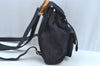 Authentic GUCCI Bamboo Backpack Suede Leather White Navy K9637