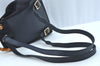 Authentic GUCCI Bamboo Backpack Suede Leather White Navy K9637